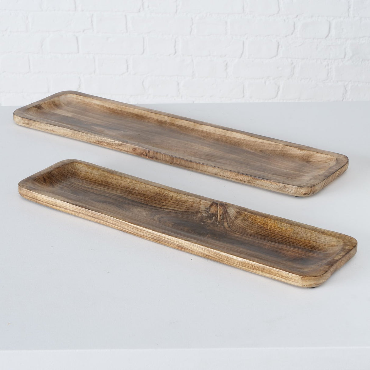 Decorative bowl long tray bowl table decoration rectangular XXL candle plate mango wood