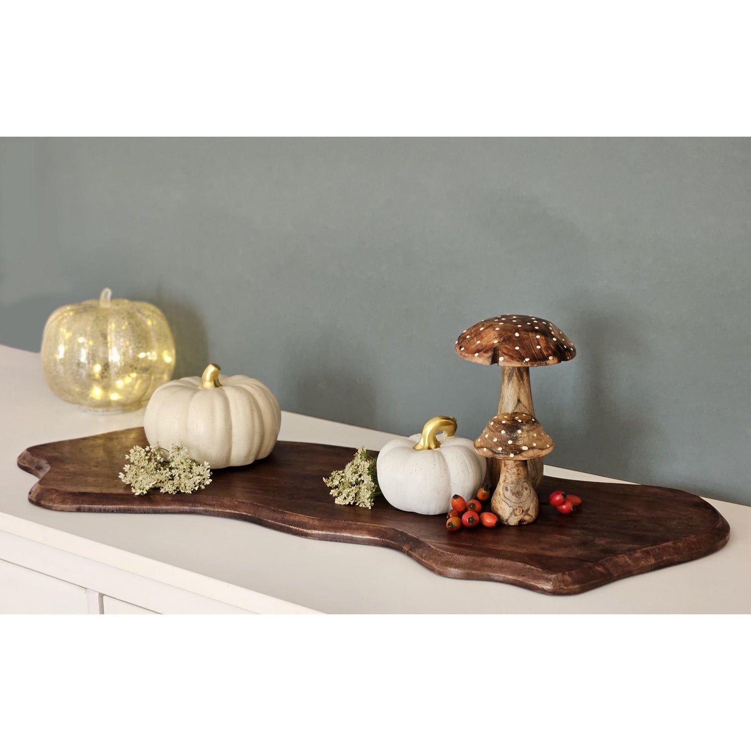 Cutting board XXL mango wood serving board plate wooden board long 80cm B-WARE