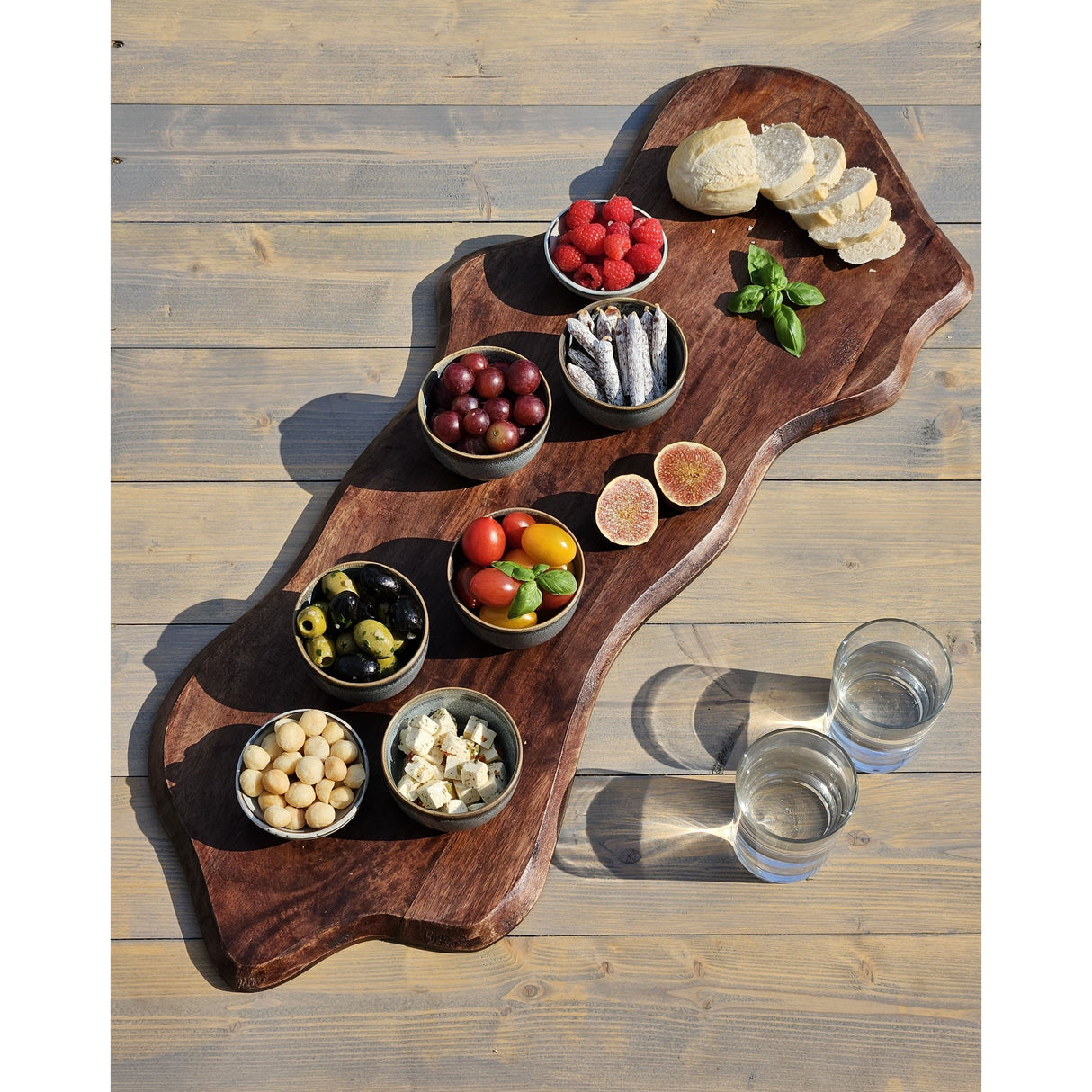 Cutting board XXL mango wood serving board plate wooden board long 80cm B-WARE
