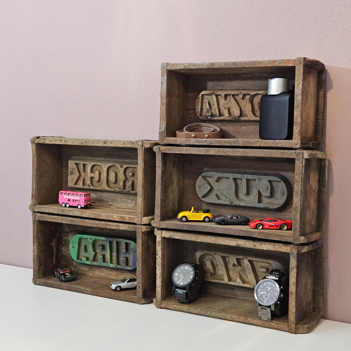 Holzkiste Ziegelform Ziegelsteinform Kiste recyceltes Holz Kasten 31 cm Original rustikal