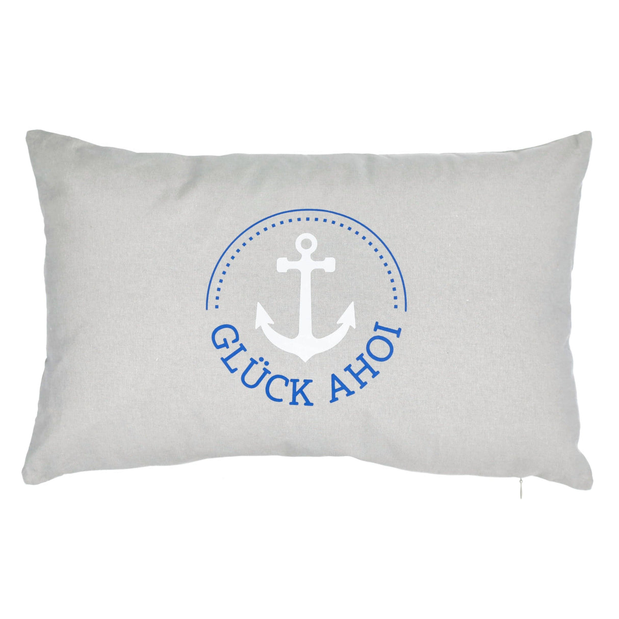 Cushion decorative cushion grey maritime with filling 47x28 cm Ahoy harbor decorative cushion boat anchor