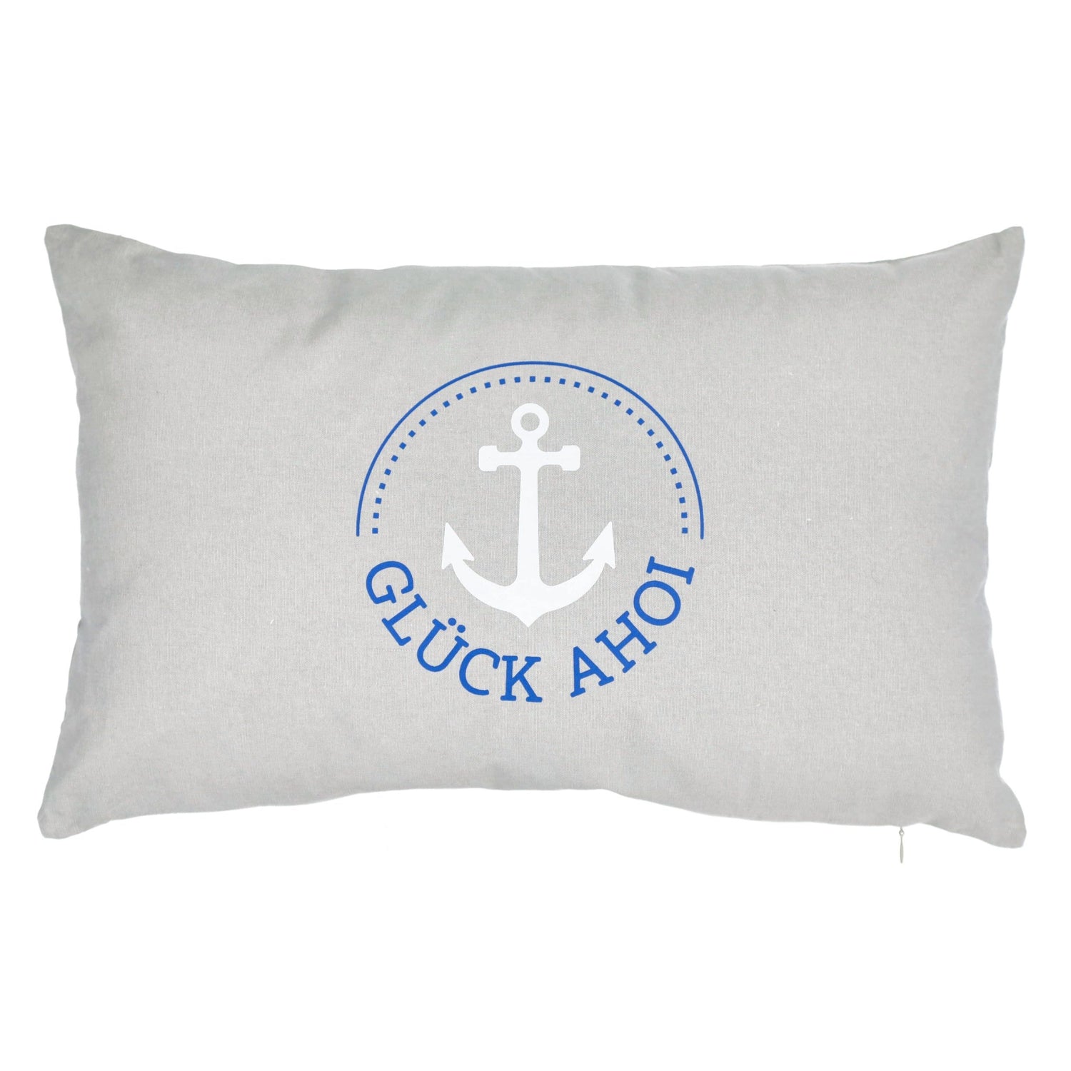 Cushion decorative cushion grey maritime with filling 47x28 cm Ahoy harbor decorative cushion boat anchor