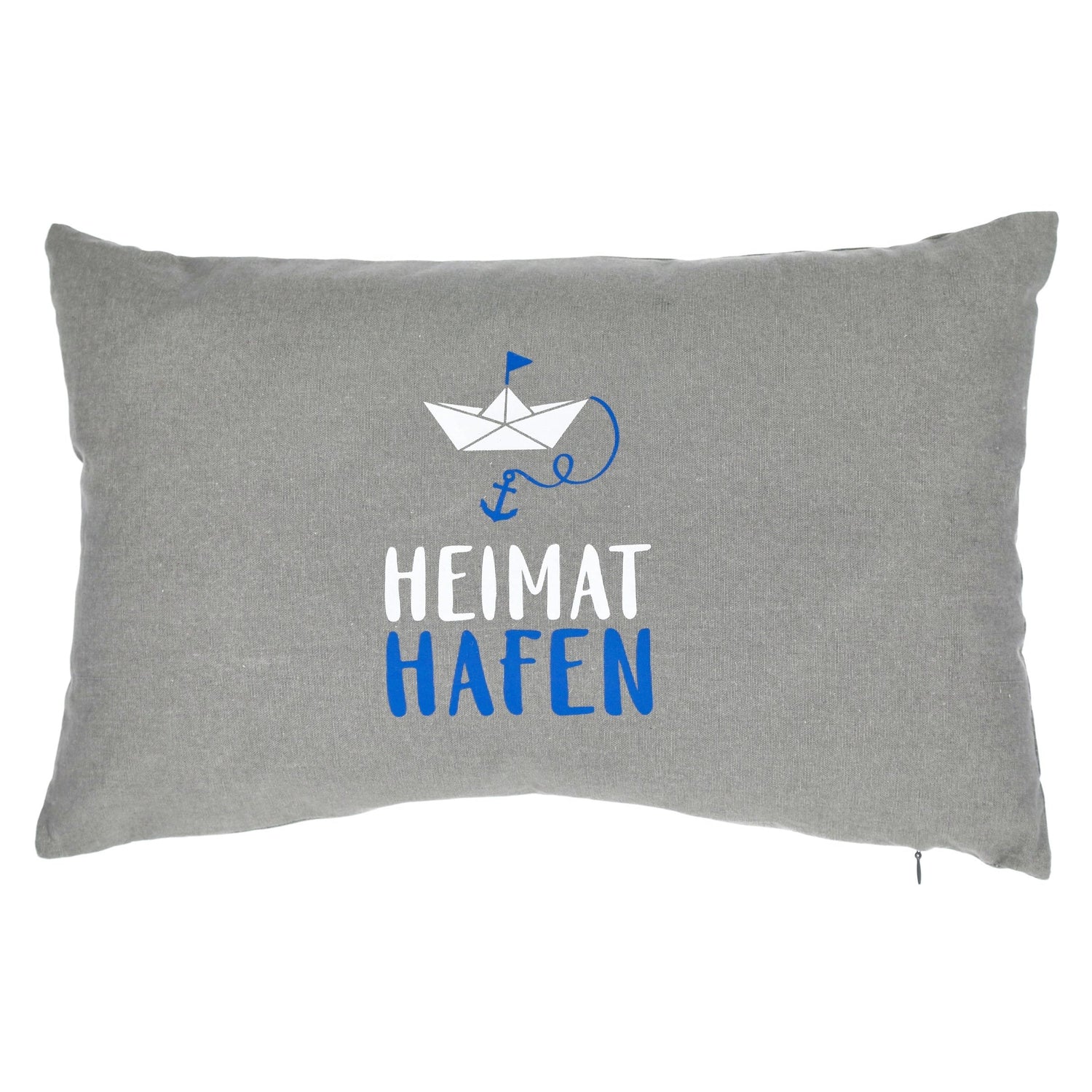 Cushion decorative cushion grey maritime with filling 47x28 cm Ahoy harbor decorative cushion boat anchor