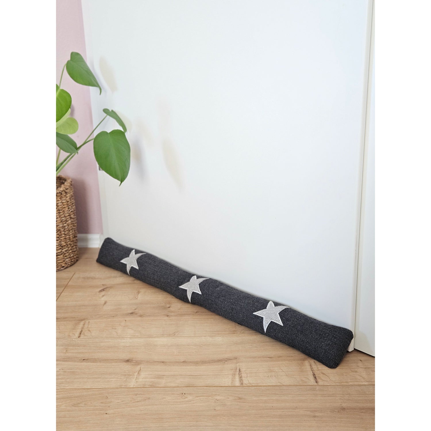 Draft stopper Wind stopper Door seal Doormat Star grey 90x10 cm