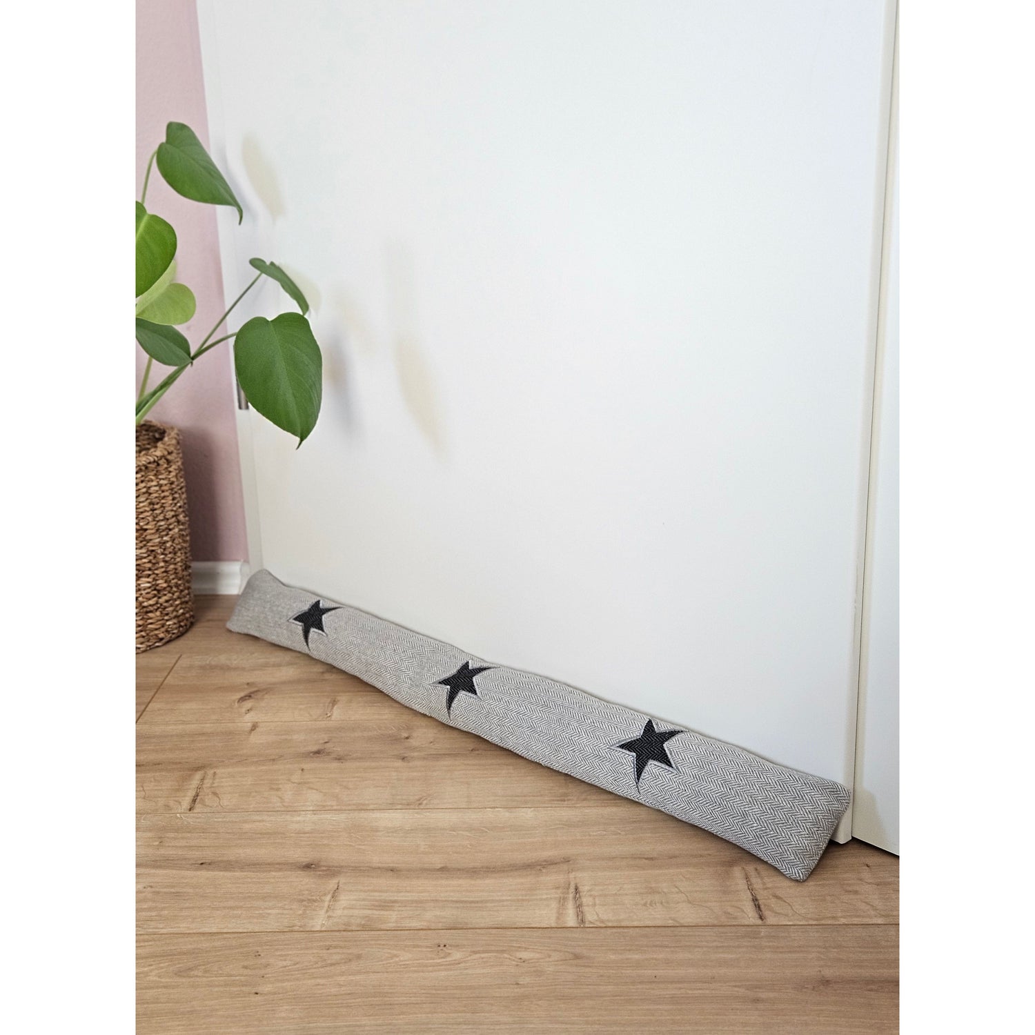 Draft stopper Wind stopper Door seal Doormat Star grey 90x10 cm