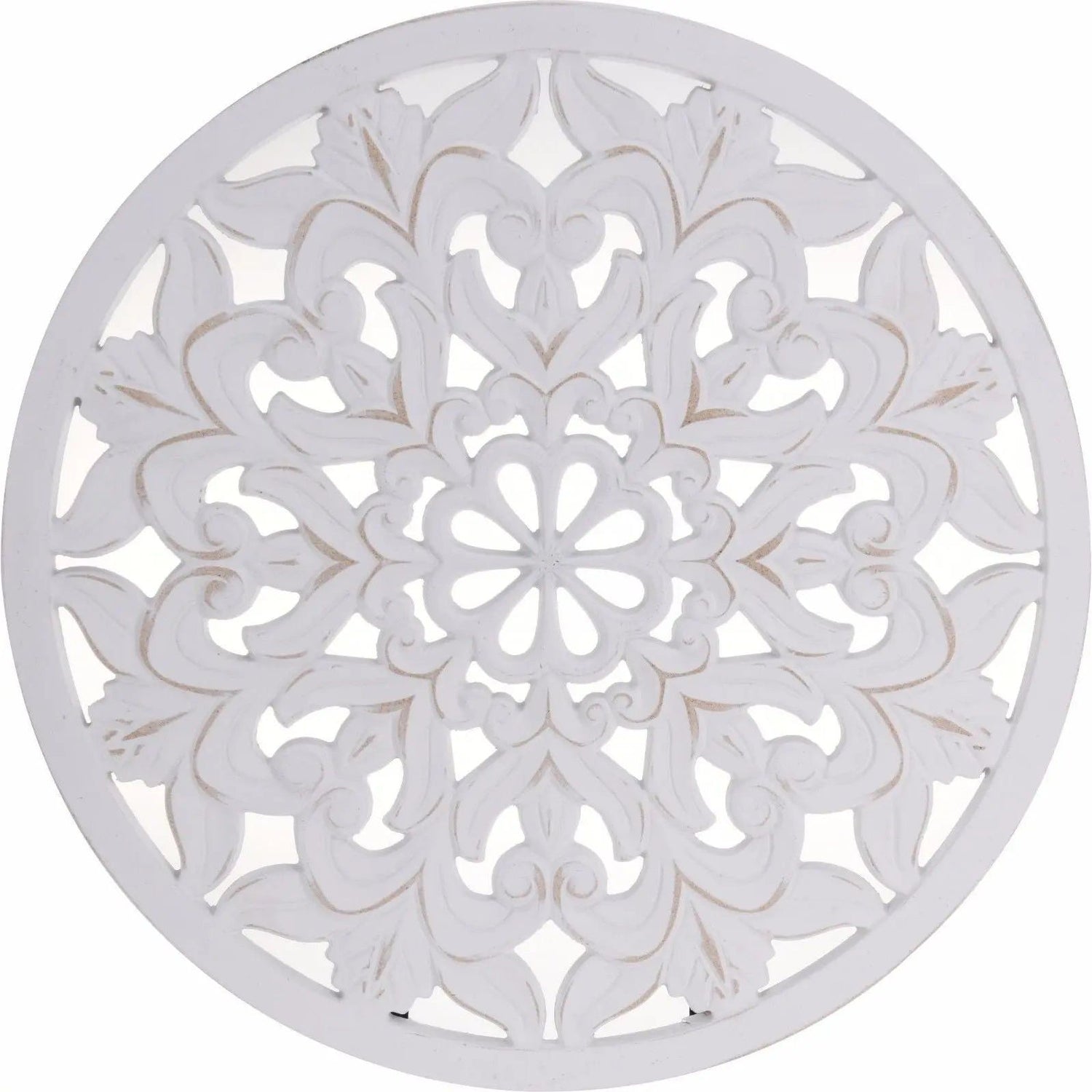 Wall ornament wood white 48 cm round shabby country house ornament wooden ornament wooden picture