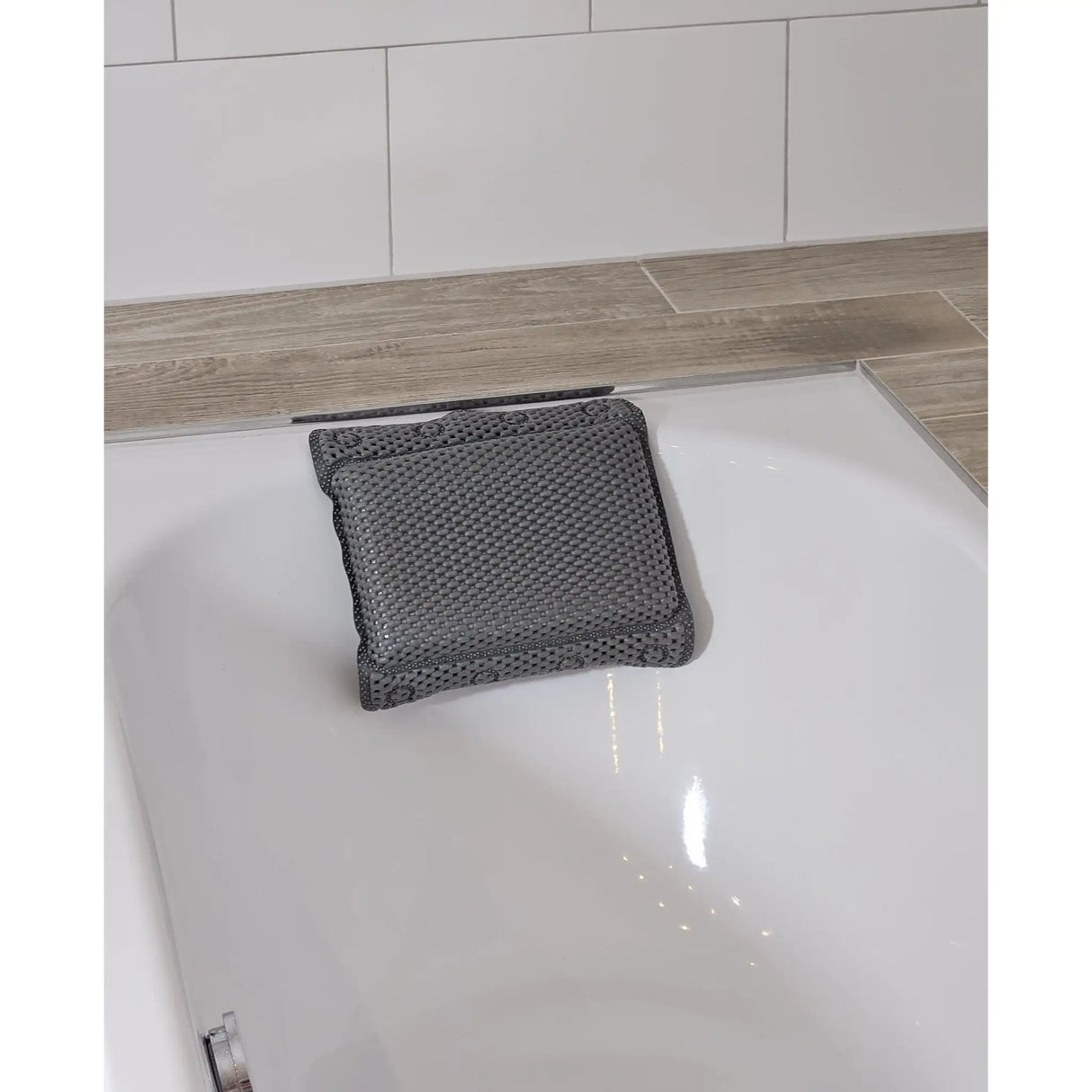 Badewannenkissen grau weiß blau Badekissen mit Saugnäpfen Spa Wannenkissen Kopfkissen - Badewannenkissen