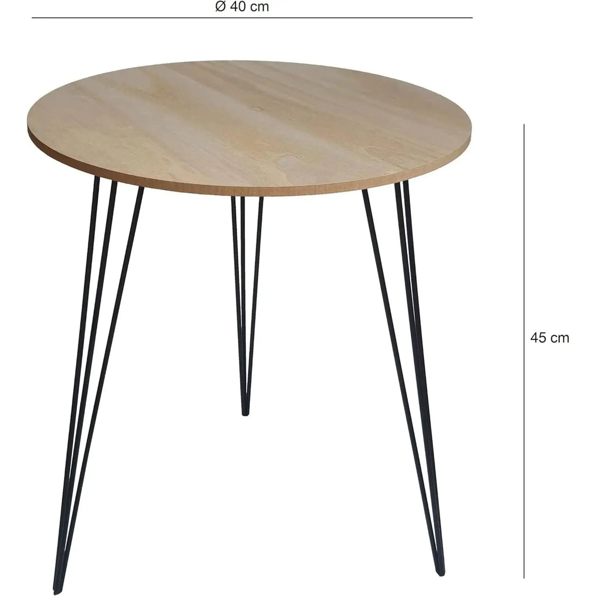 Beistelltisch Couchtisch rund Holz Metall Tisch Nachttisch Holztisch Ø 40 cm - Beistelltisch