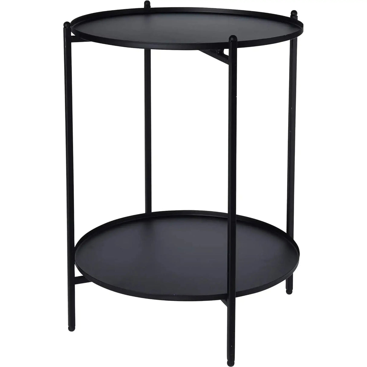 Beistelltisch kleiner Couchtisch Metalltisch Wohnzimmertisch rund schwarz Metall - Beistelltisch