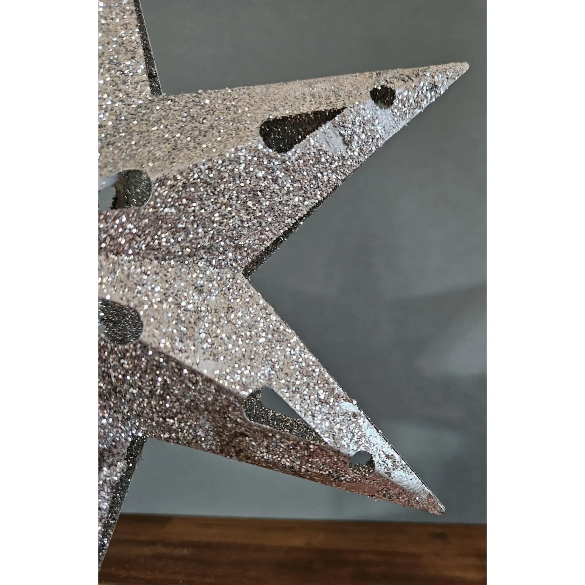 Christbaumspitze 35cm Baumspitze Weihnachten Metall Glitzer LED Stern B-WARE - Weihnachtsstern LED