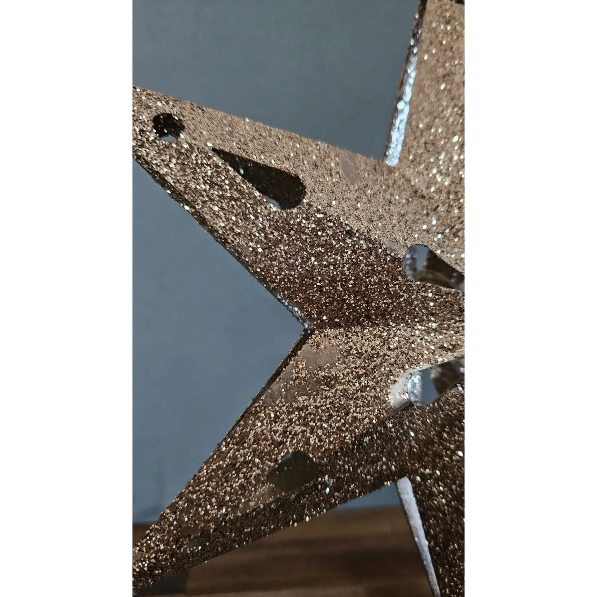 Christbaumspitze 35cm Baumspitze Weihnachten Metall Glitzer LED Stern B-WARE - Weihnachtsstern LED