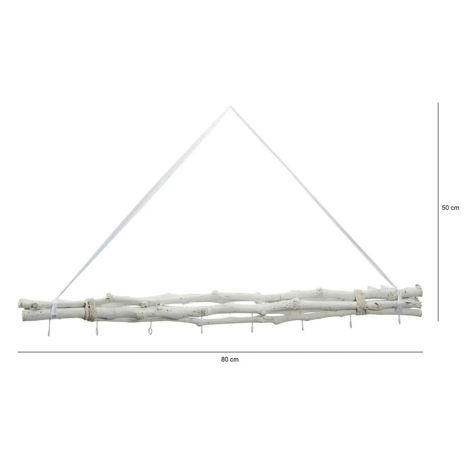 Decorative branches white wood 8 hooks window decoration hanging branch decorative branch hanging branches 80 cm