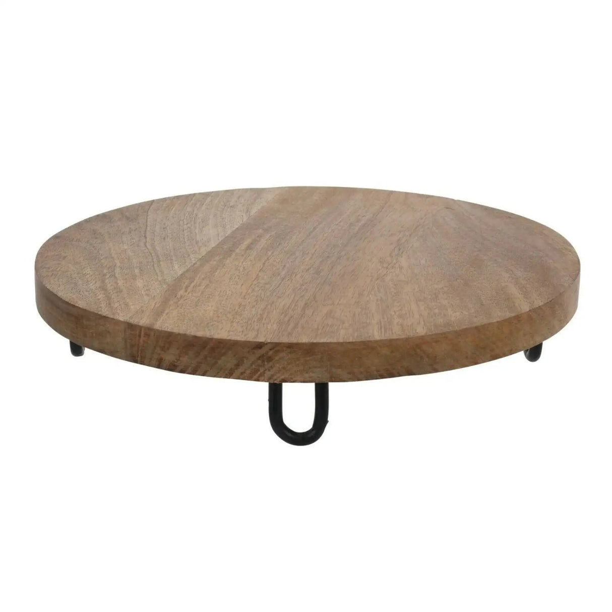 Dekobrett Holz Mangoholz Holzbrett Brett Schale Mango Teller mit Füßen Ø 30 cm - Dekobrett mit Füßen