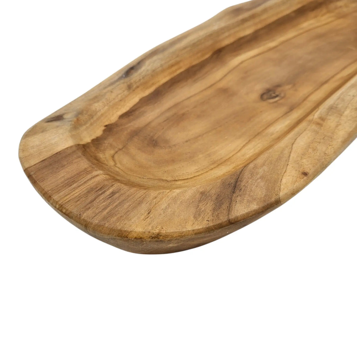 Dekoschale Naturschale Teak Holz lang 60 cm Schale braun massiv stabil Obstschale XL - Holzschale
