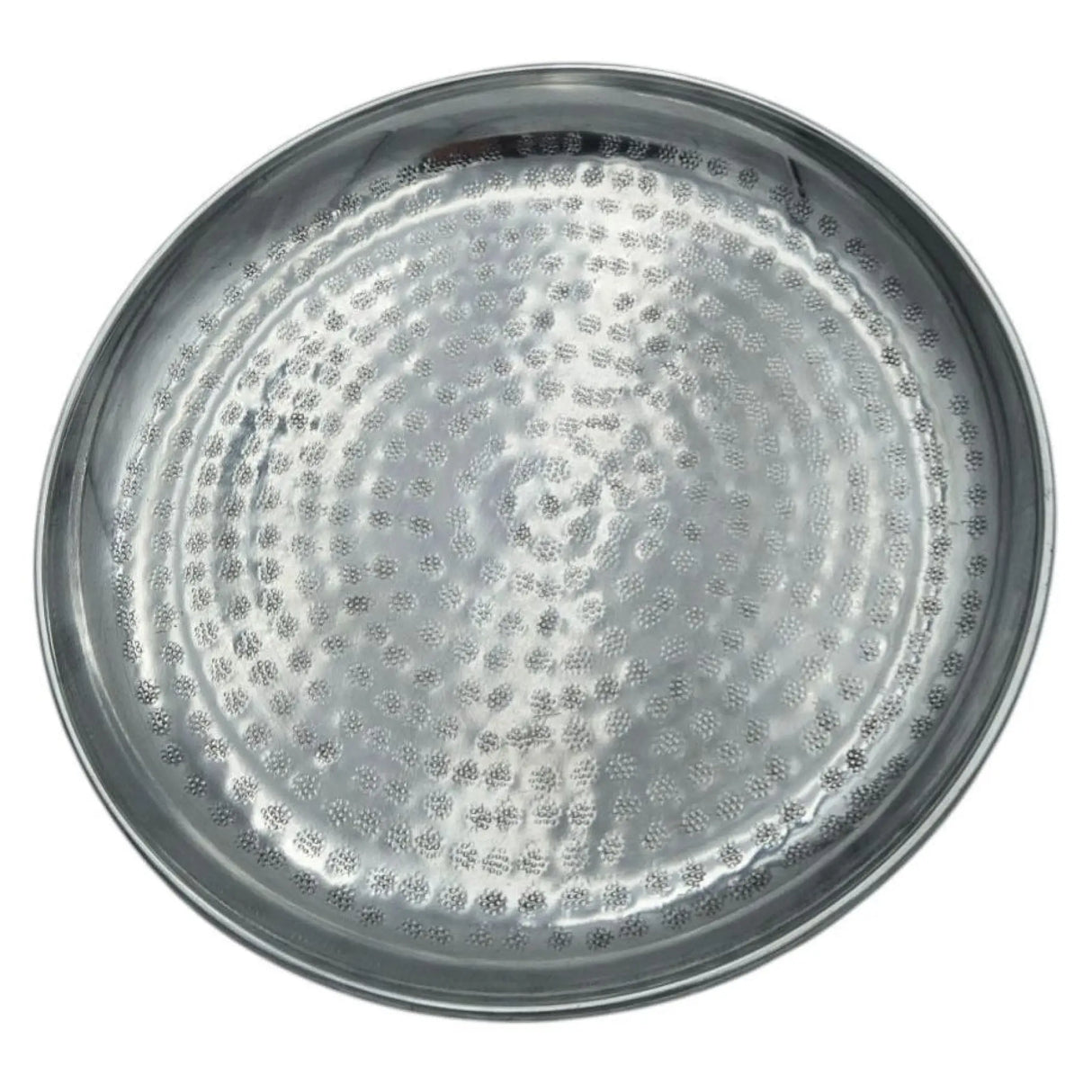 Dekoteller Dekoschale silber Metallschale Hammerschlag Unikat Kerzentablett Kerzenschale - Dekoschale