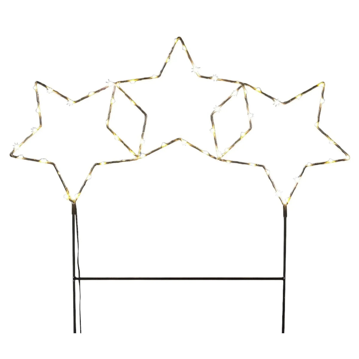 Gartenstecker Stern LED Weihnachtsbeleuchtung Batterie Timer warmweiß 60x60 cm - Weihnachtsbeleuchtung