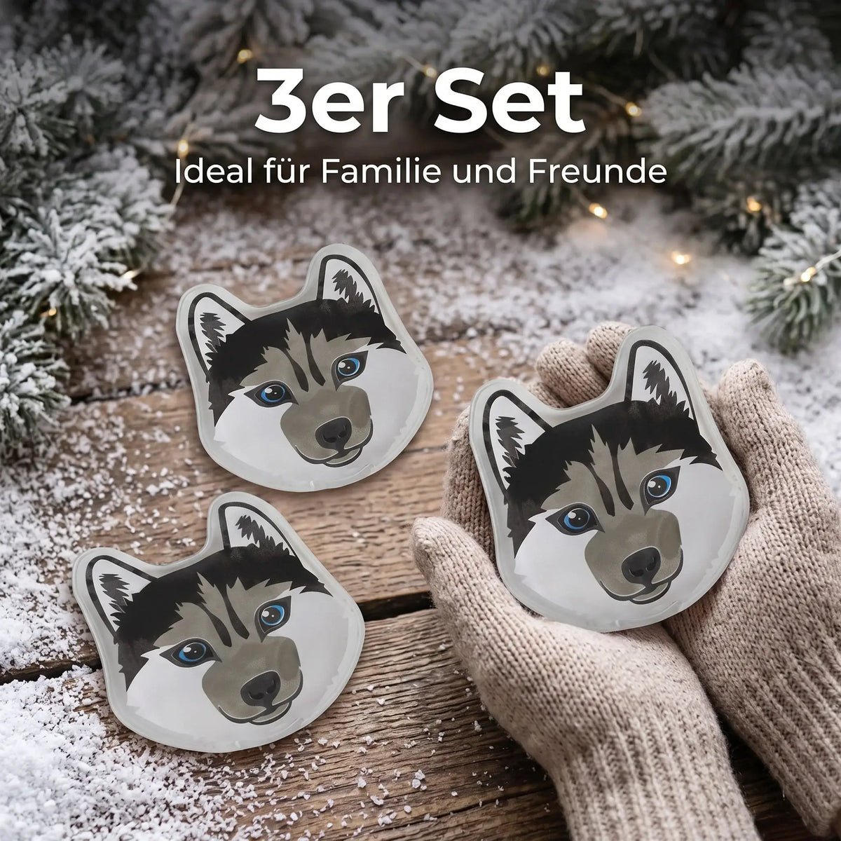 Handwärmer Husky 3er Set – wiederverwendbare Taschenwärmer - Handwärmer