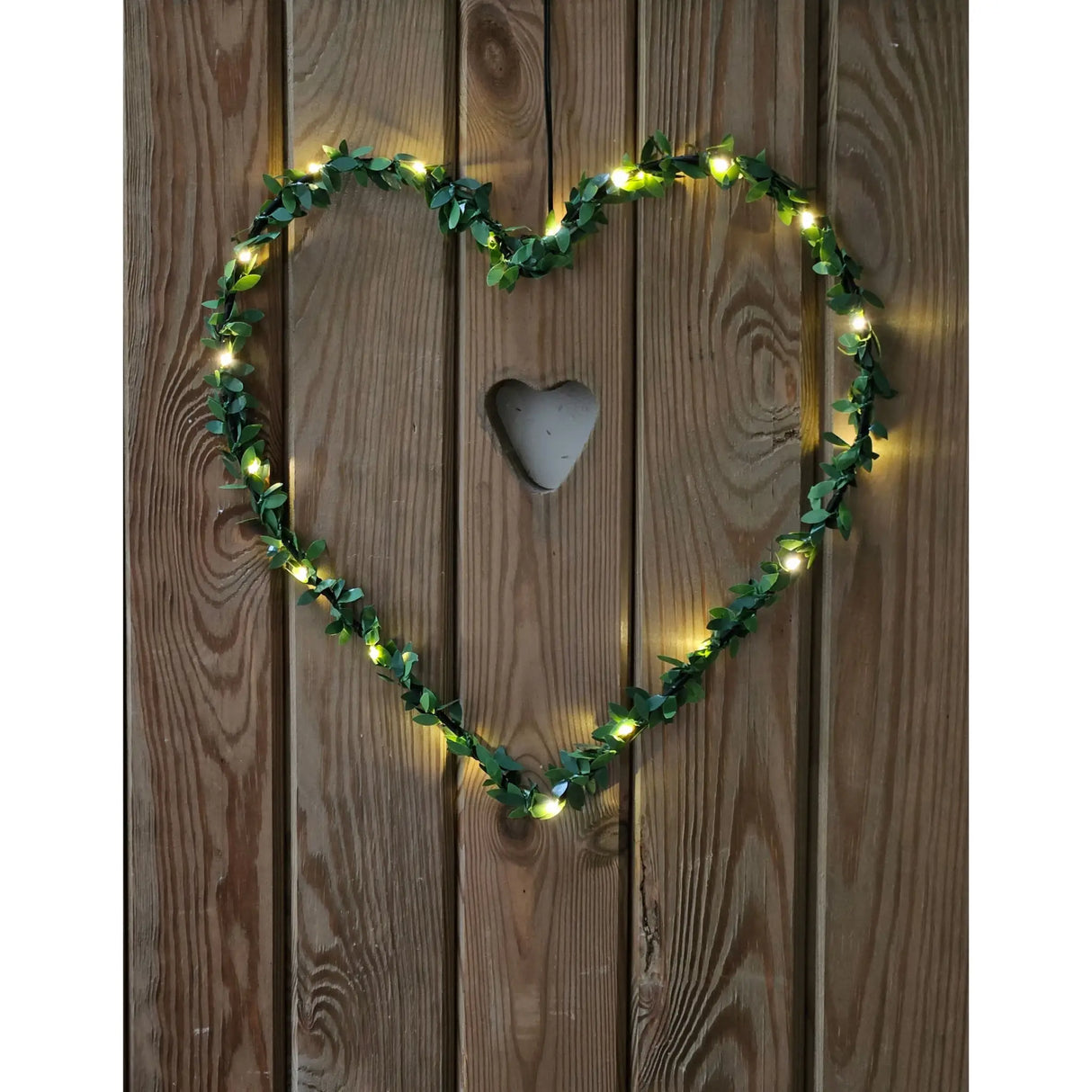 Herz Stern Fenster LED Silhouette Warmweiß Weihnachtsbeleuchtung 30cm Deko grün - Weihnachtsbeleuchtung