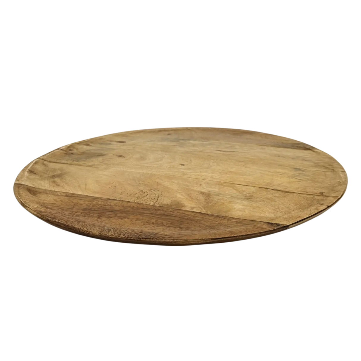 Holzteller Dekoteller rund hellbraun dunkelbraun 37 cm Kerzenteller Mangoholz - Dekoteller