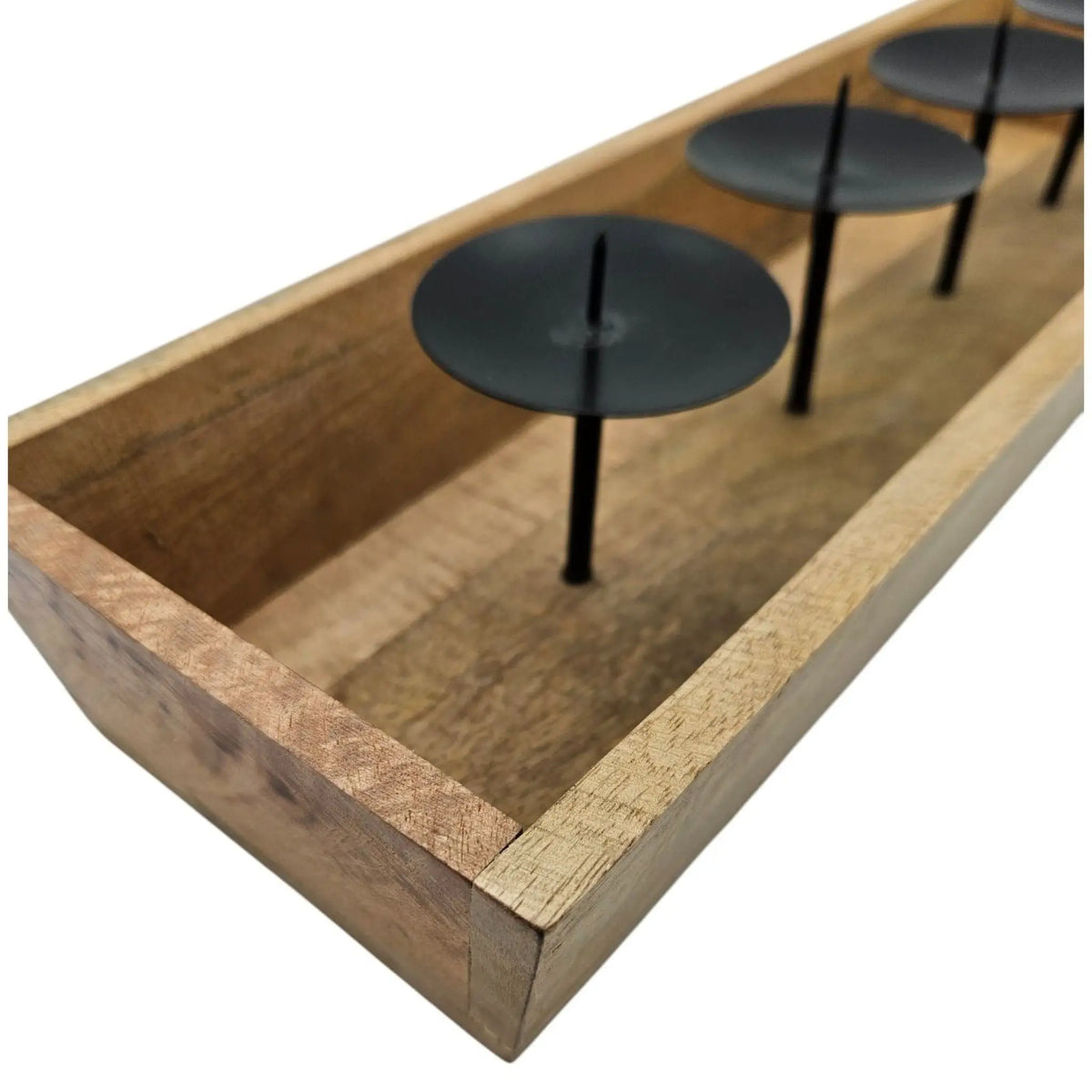 Kerzenhalter Kerzenständer Tablett Holz Mangoholz Advent Deko für 4 Kerzen 53 cm - Adventskranz