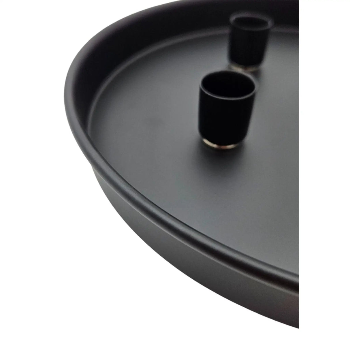 Kerzenteller Kerzentablett magnetische Kerzenhalter Tablett schwarz Metall 25 cm - Kerzenhalter
