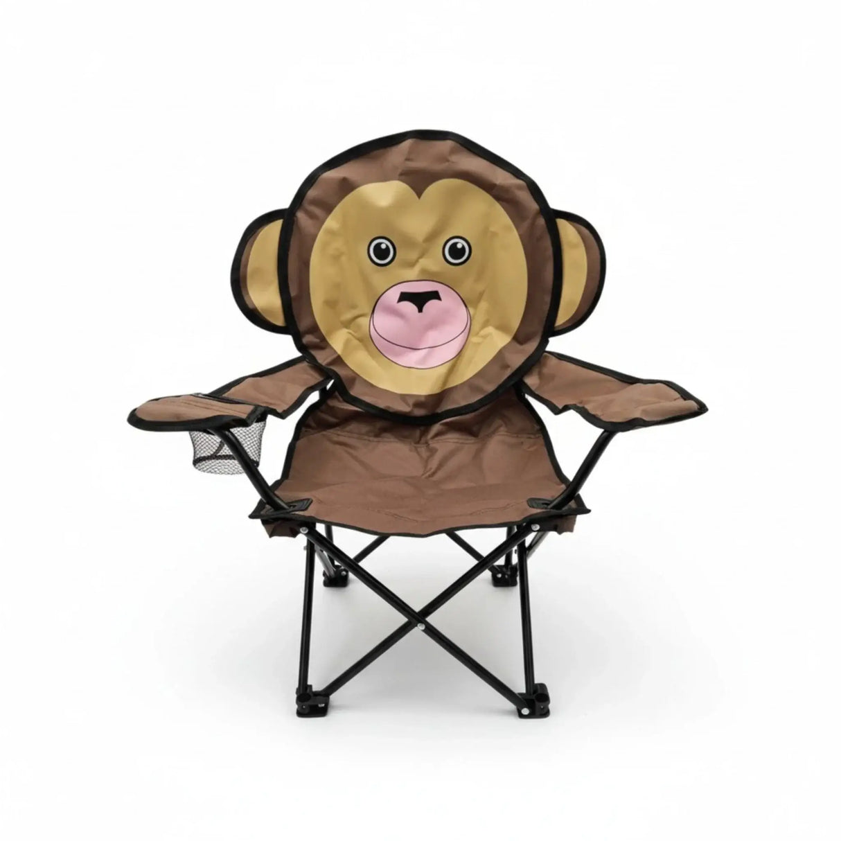 Kinderstuhl Campingstuhl Anglerstuhl Klappbar Affe Forsch Elefant Katze Getränkehalter - Affe braun - Campingstuhl