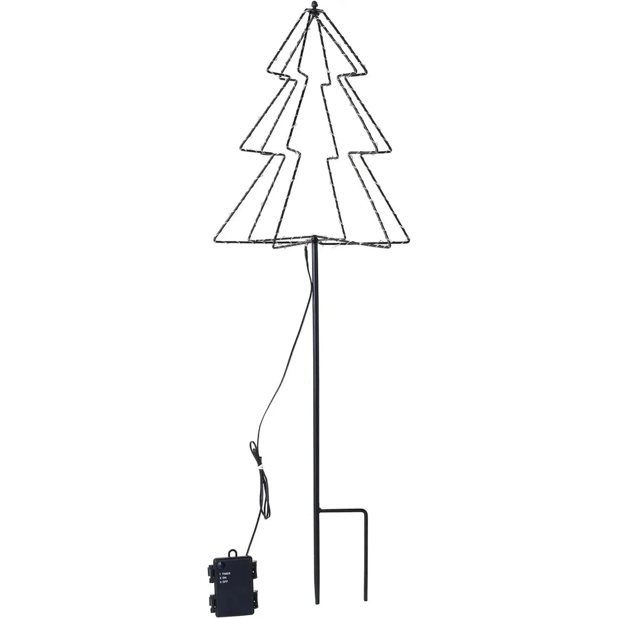LED Gartenstecker Tannenbaum Weihnachtsbeleuchtung Beleuchtung Timer warmweiß - LED Gartenstecker