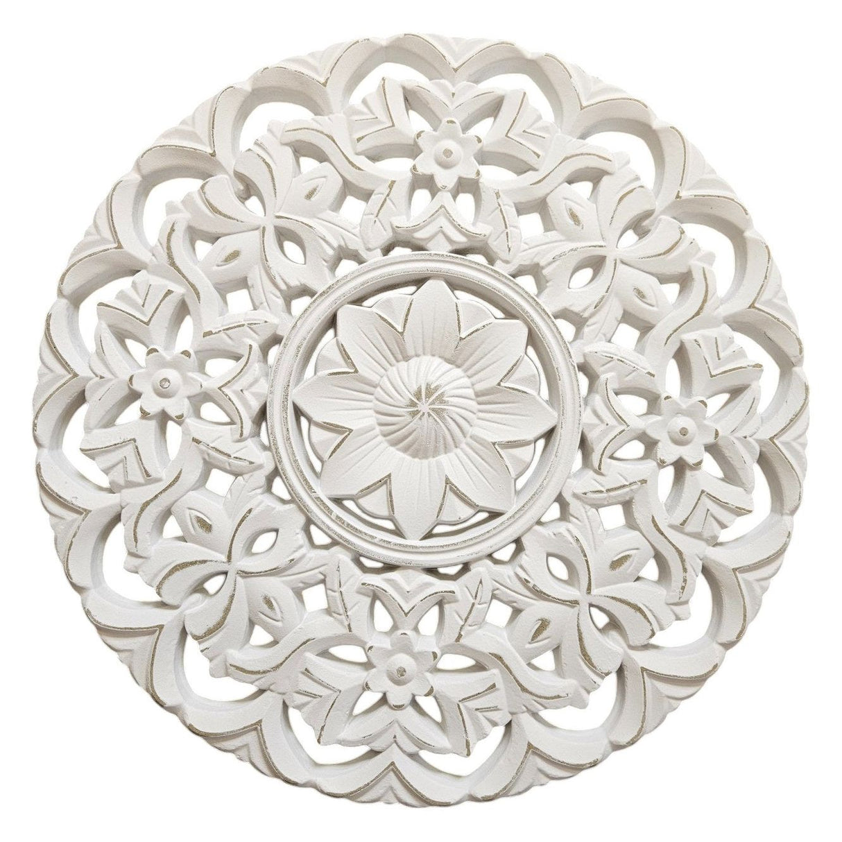 Ornament wooden picture wall ornament wood shabby white country house decoration mandala decoration