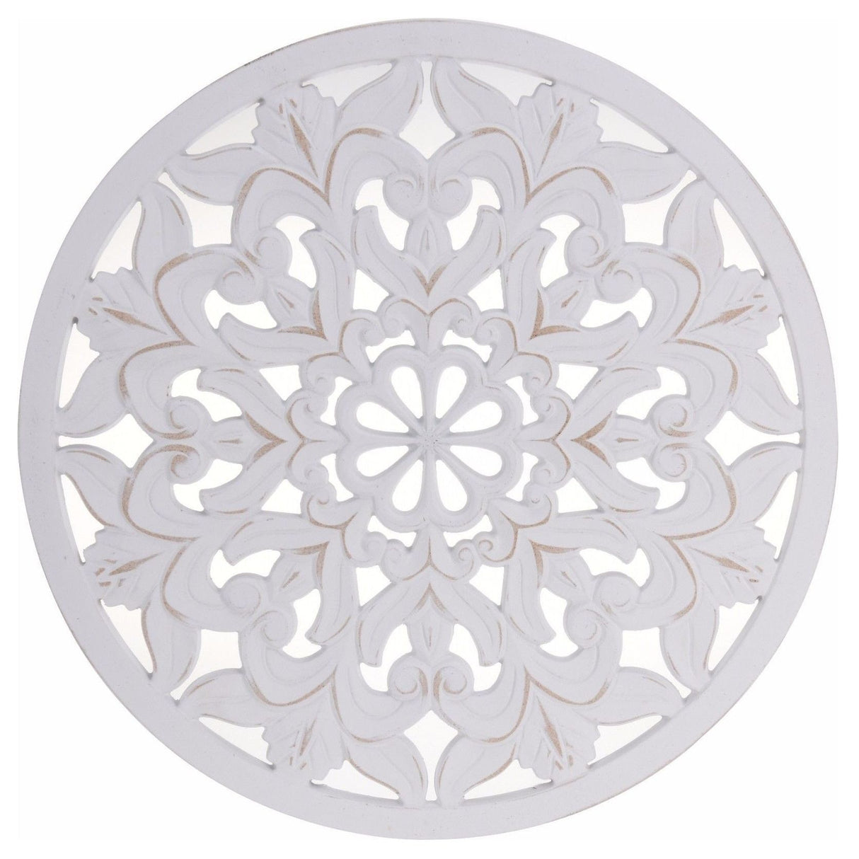 Ornament wooden picture wall ornament wood shabby white country house decoration mandala decoration