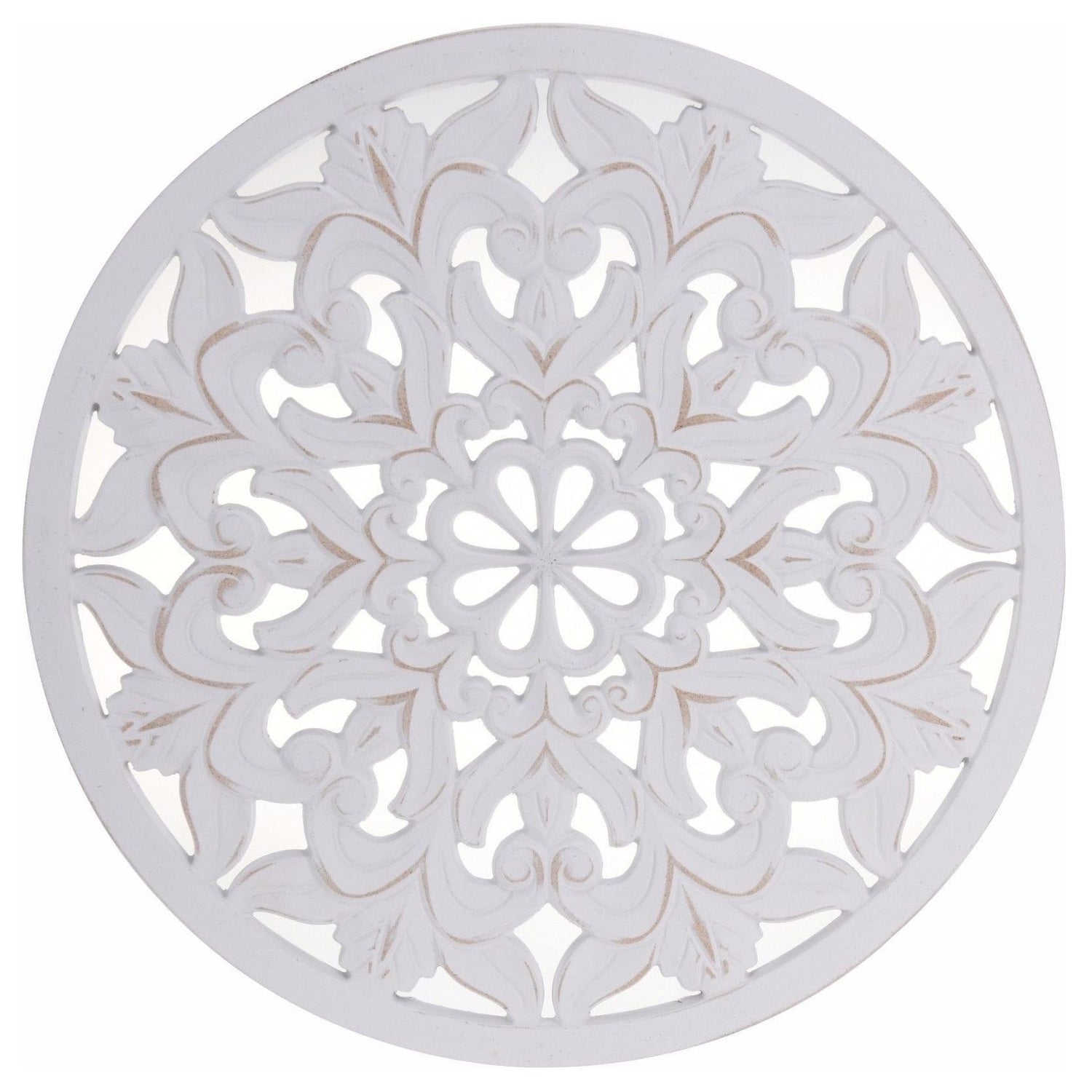 Ornament wooden picture wall ornament wood shabby white country house decoration mandala decoration