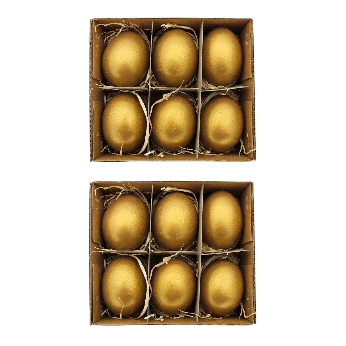 Ostereier Gold 12 Stück – Glänzende Oster Eier – Osterdeko Set für Tischdeko echte Eier - Osterhase