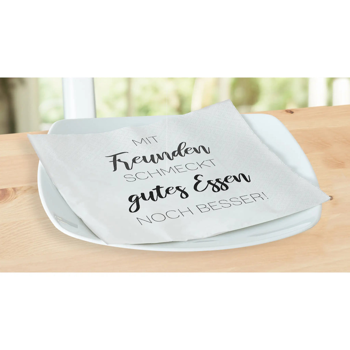 Servietten Mit Freunden schmeckt gutes Essen noch besser 80 Stück Party 33x33 cm - Servietten