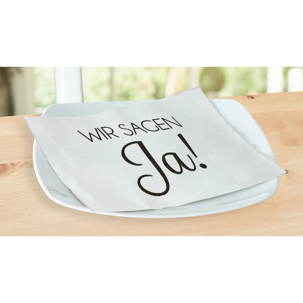 Servietten Wir sagen Ja 60 Stück Hochzeit Feier Fest Tischdeko 33x33 cm weiß - Servietten