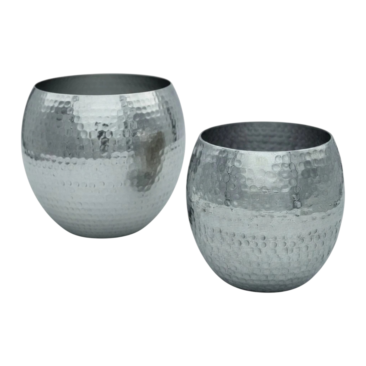 Übertopf Blumentopfe Silber Pflanztopf Deko 2er Set glänzend rund