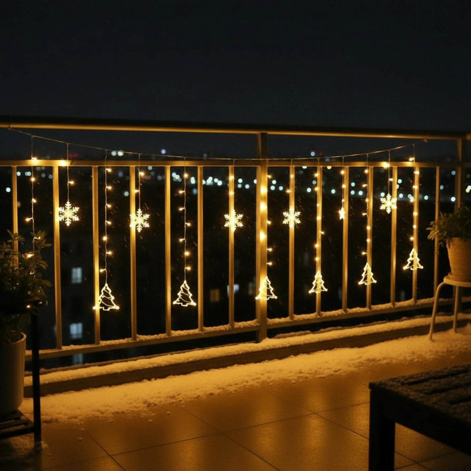 Fairy lights Christmas decoration Christmas tree star 138 LED indoor outdoor star curtain