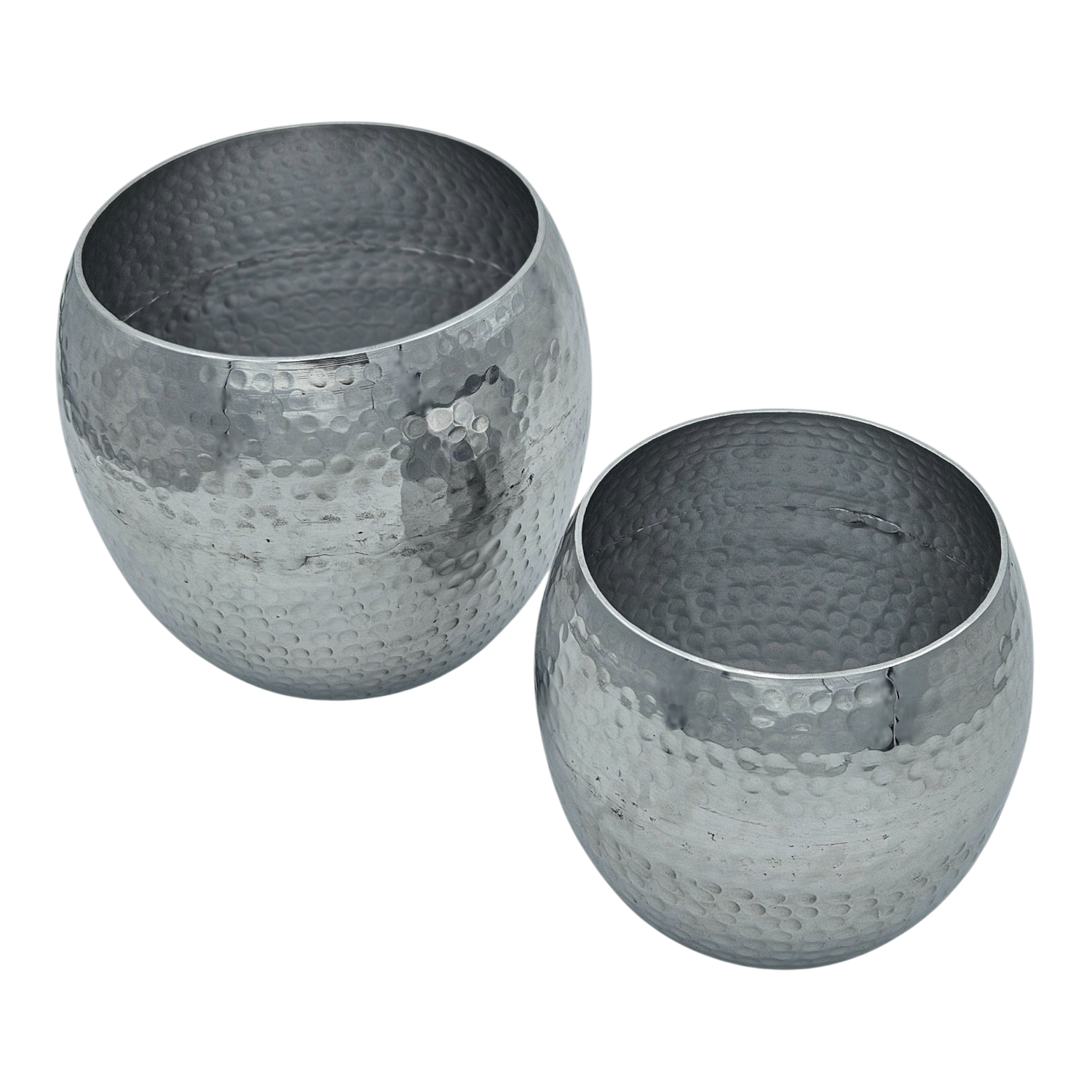 Übertopf Blumentopfe Silber Pflanztopf Deko 2er Set glänzend rund