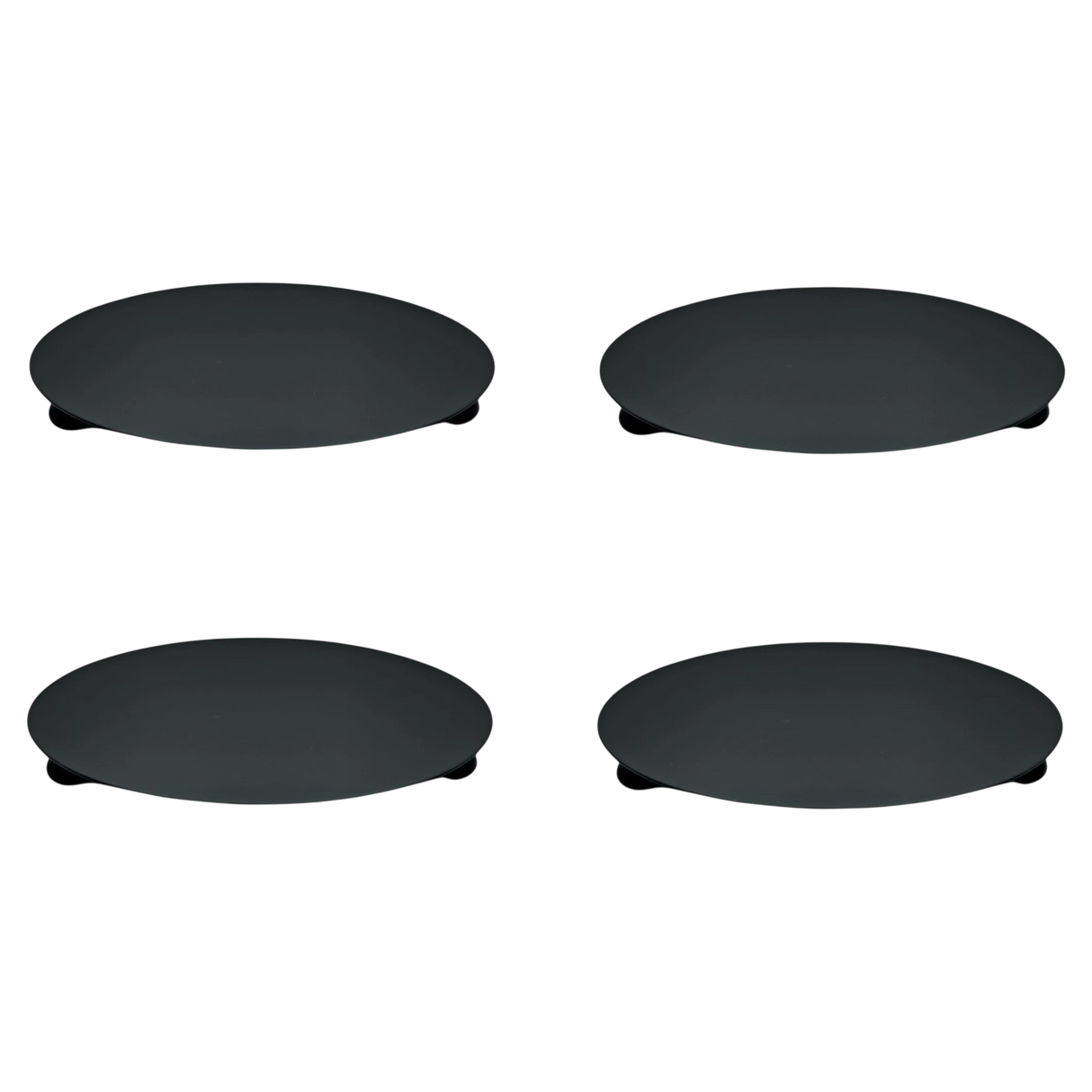 Kerzenhalter schwarz 4 Stück Stumpenkerzen Teller Kerzenteller Weihnachten 12 cm