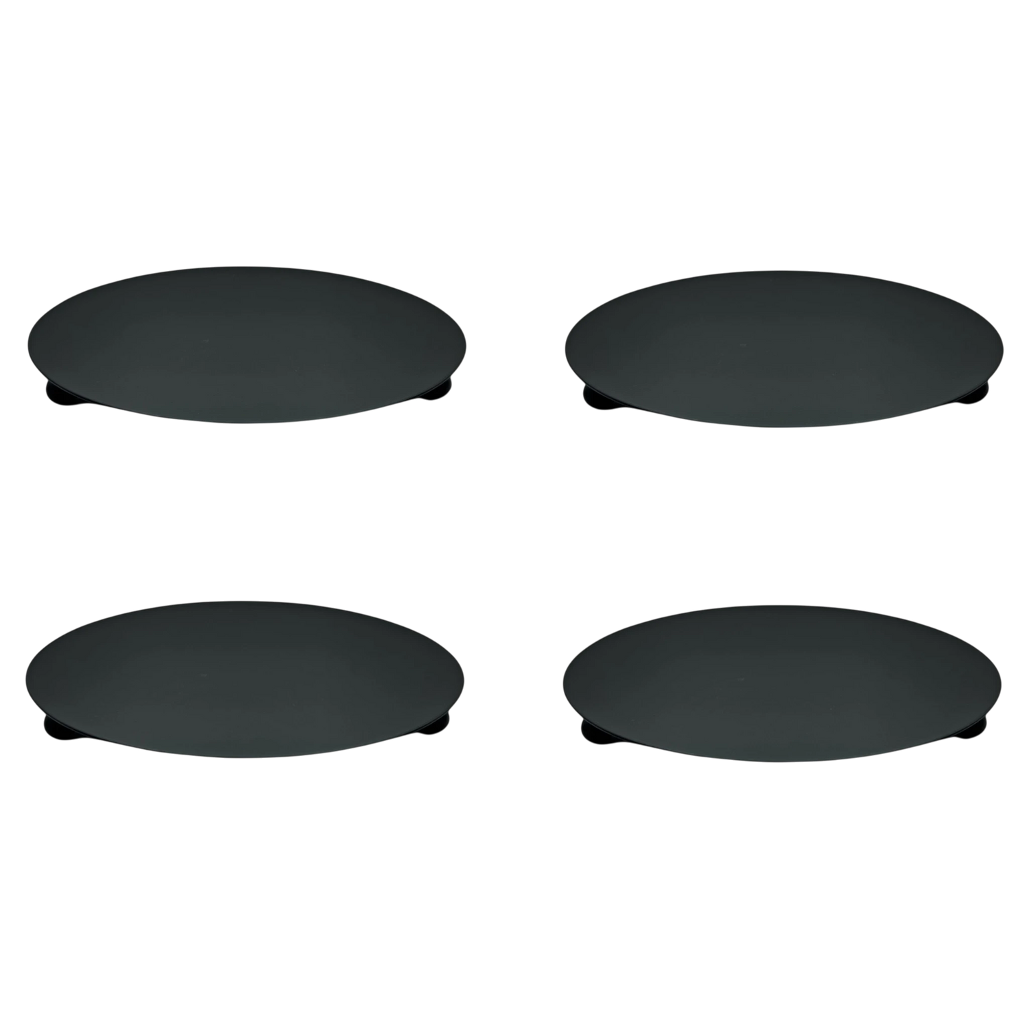 Kerzenhalter schwarz 4 Stück Stumpenkerzen Teller Kerzenteller Weihnachten 12 cm