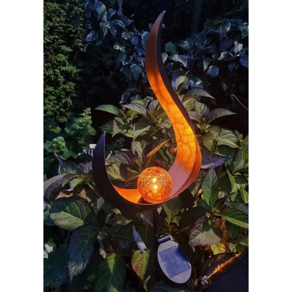 Solarleuchte SKY Solar Solarlampe schwarz Metall Höhe 90 cm Welle - Solarleuchte