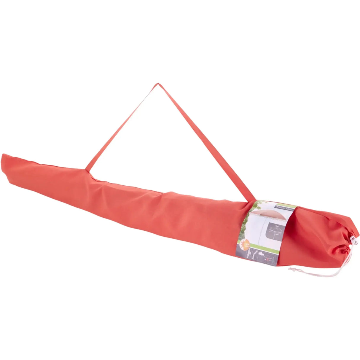 Sonnenschirm mit Fransen 155 cm Mediterran Koralle neigbar UV Schutz 30+ Tragetasche - Sonnenschirm