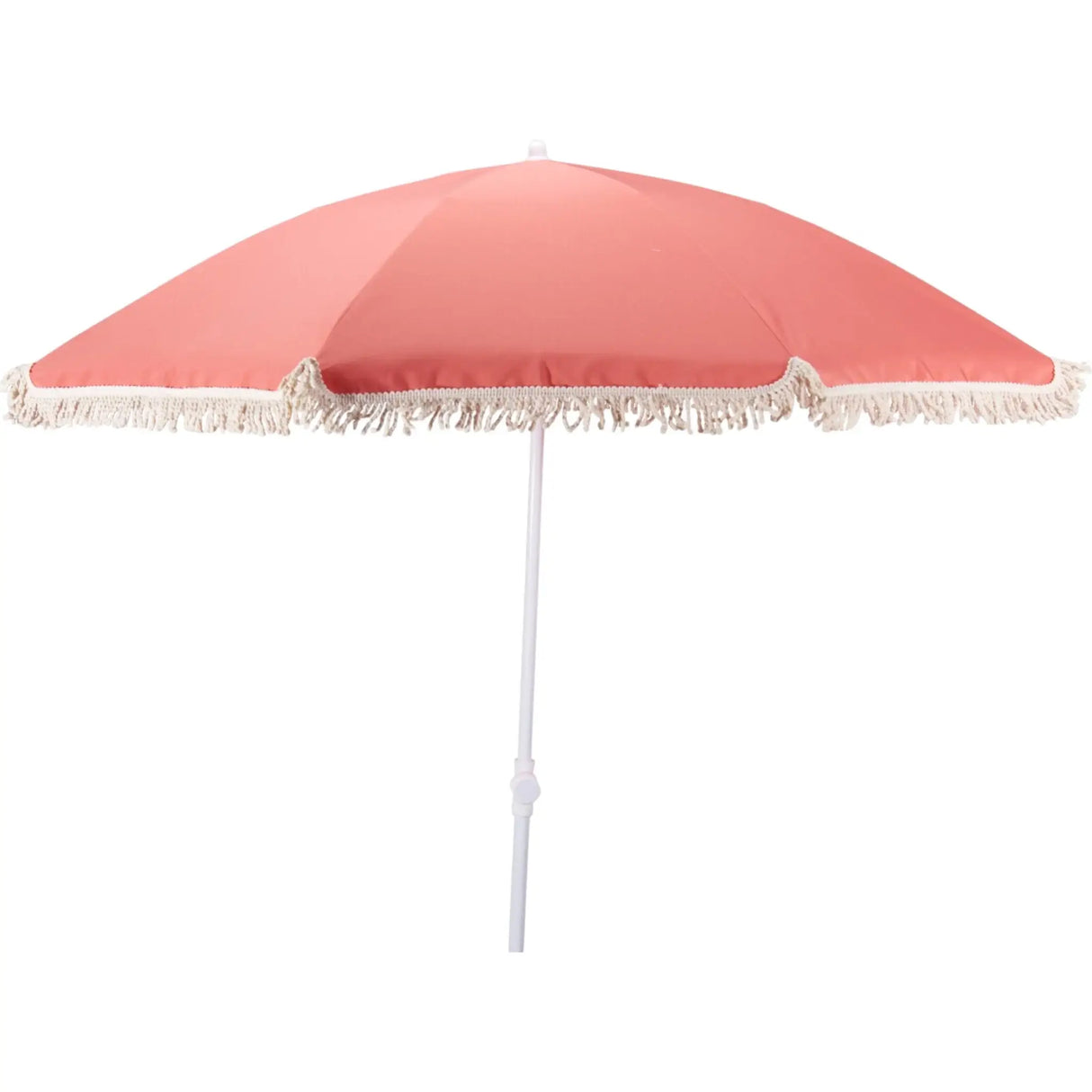 Sonnenschirm mit Fransen 155 cm Mediterran Koralle neigbar UV Schutz 30+ Tragetasche - Sonnenschirm