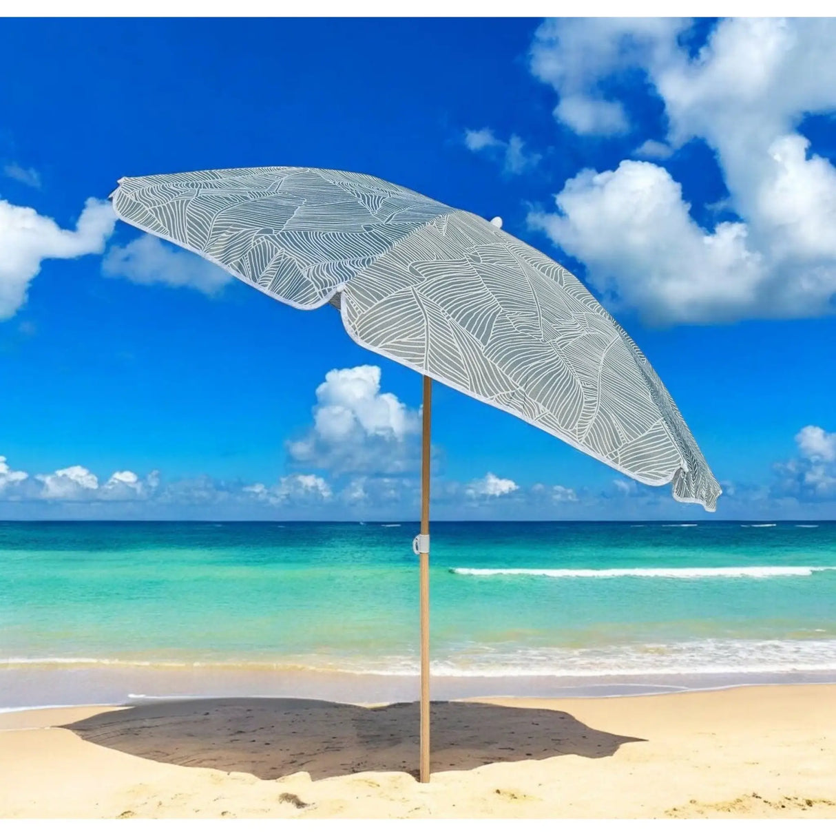 Sonnenschirm Strandschirm Balkonschirm grün creme braun 160 cm UV Schutz 30+ - Sonnenschirm