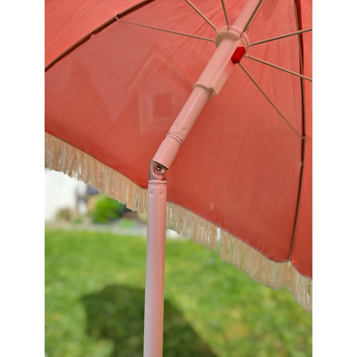 Sonnenschirm Strandschirm Schirm UV Schutz mit Fransen Tasche knickbar Ø 150 cm - Sonnenschirm