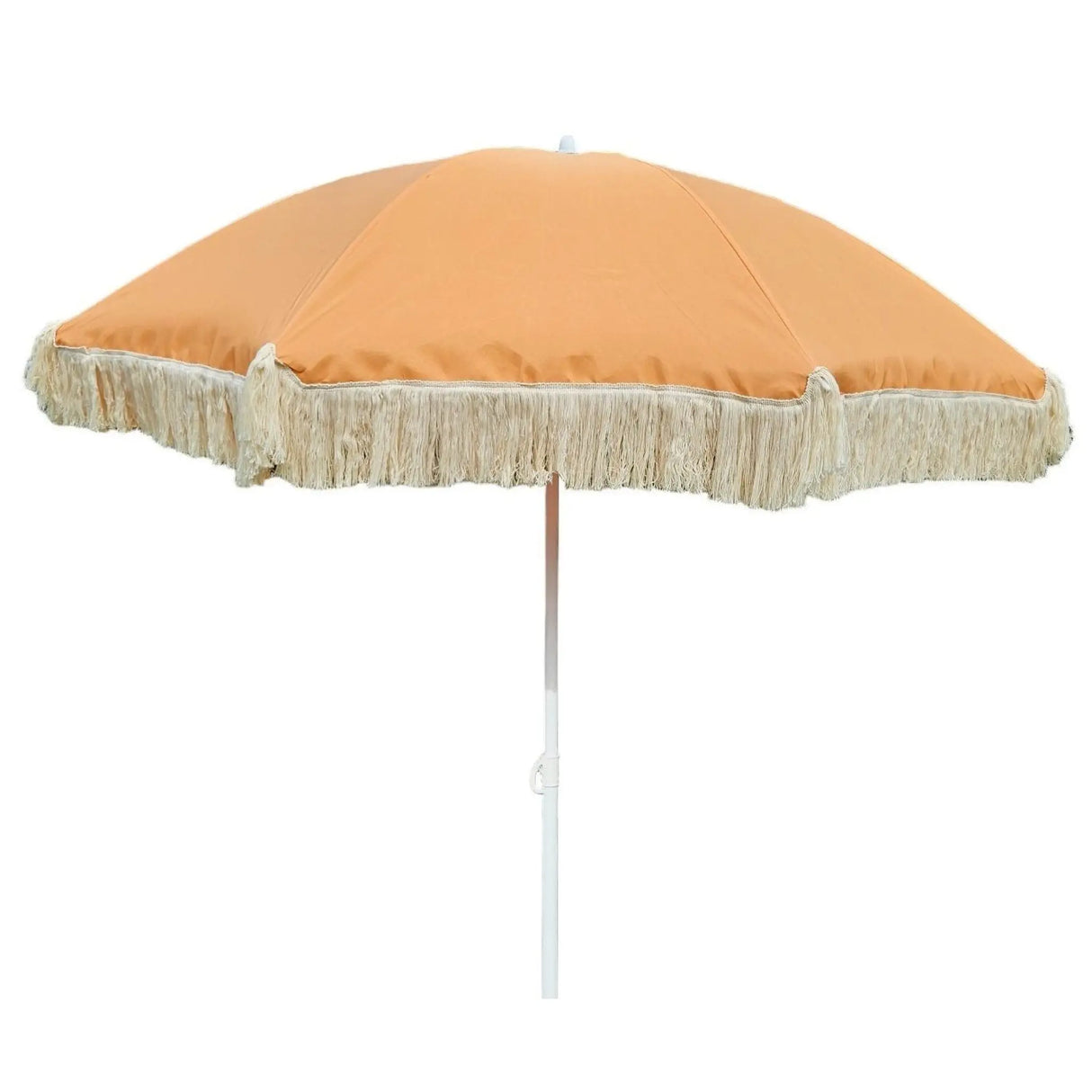 Sonnenschirm Strandschirm Schirm UV Schutz mit Fransen Tasche knickbar Ø 150 cm - Orange - Sonnenschirm