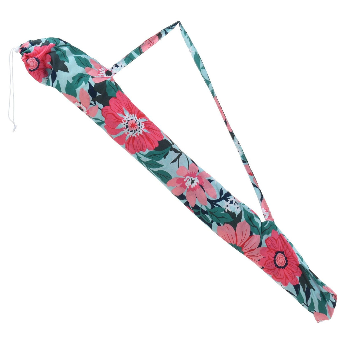Parasol beach umbrella UV protection with bag fringes flowers Ø 155 cm