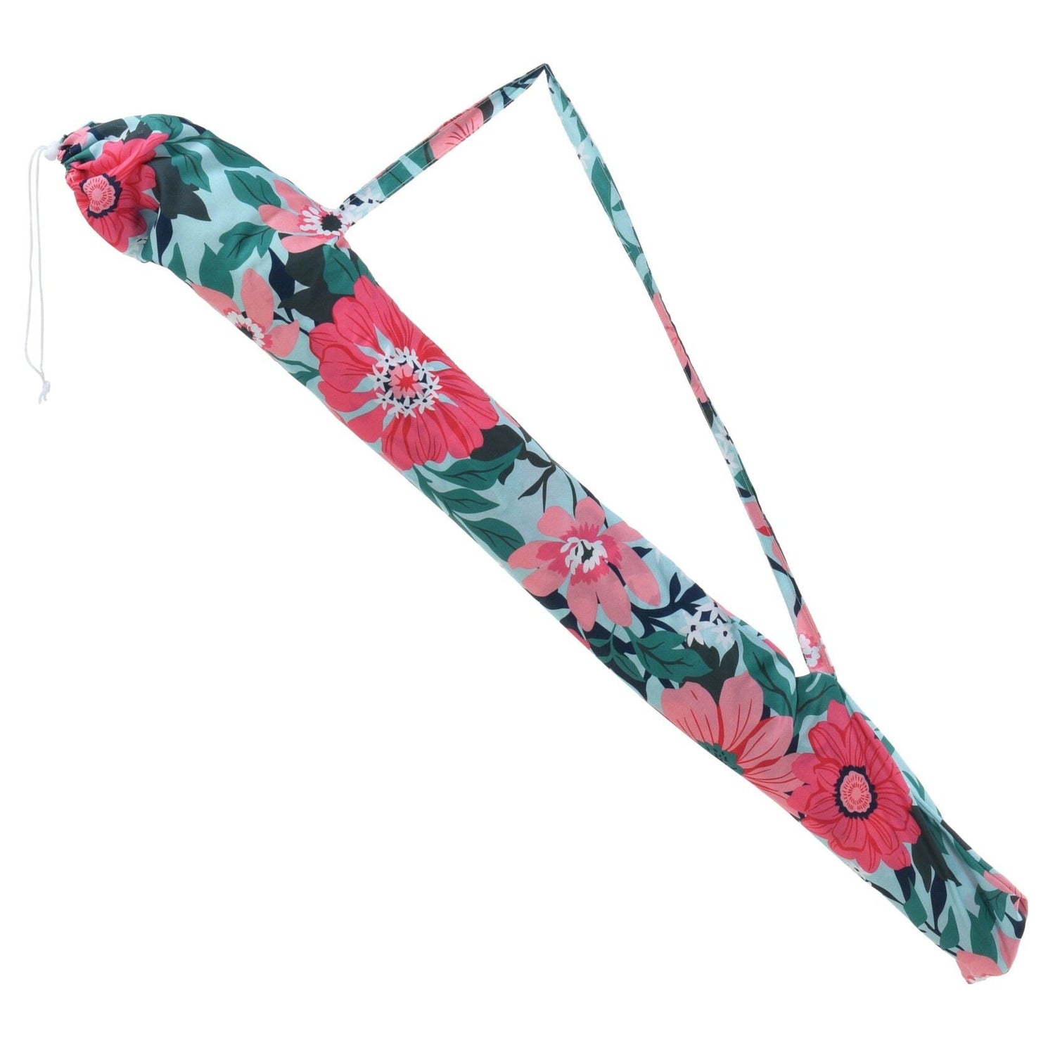 Parasol beach umbrella UV protection with bag fringes flowers Ø 155 cm