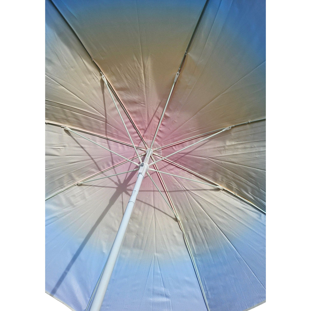 Parasol beach umbrella balcony umbrella UV protection 50+ blue yellow 155 cm colorful