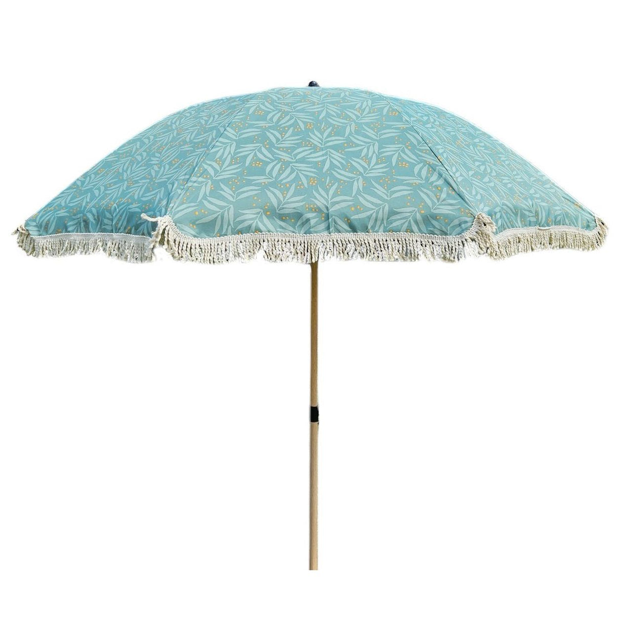 Parasol beach umbrella UV protection with bag fringes green Ø 170 cm
