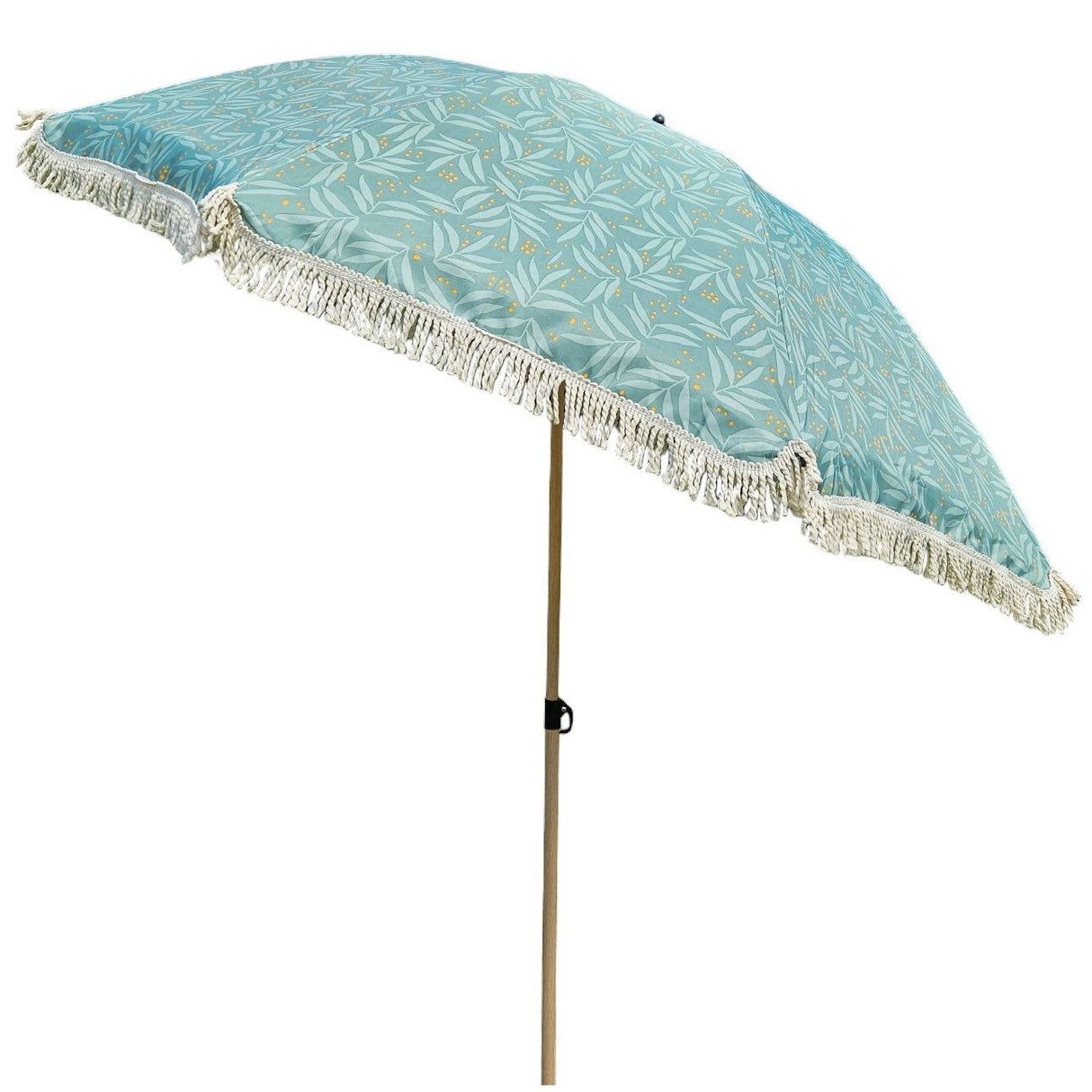 Parasol beach umbrella UV protection with bag fringes green Ø 170 cm