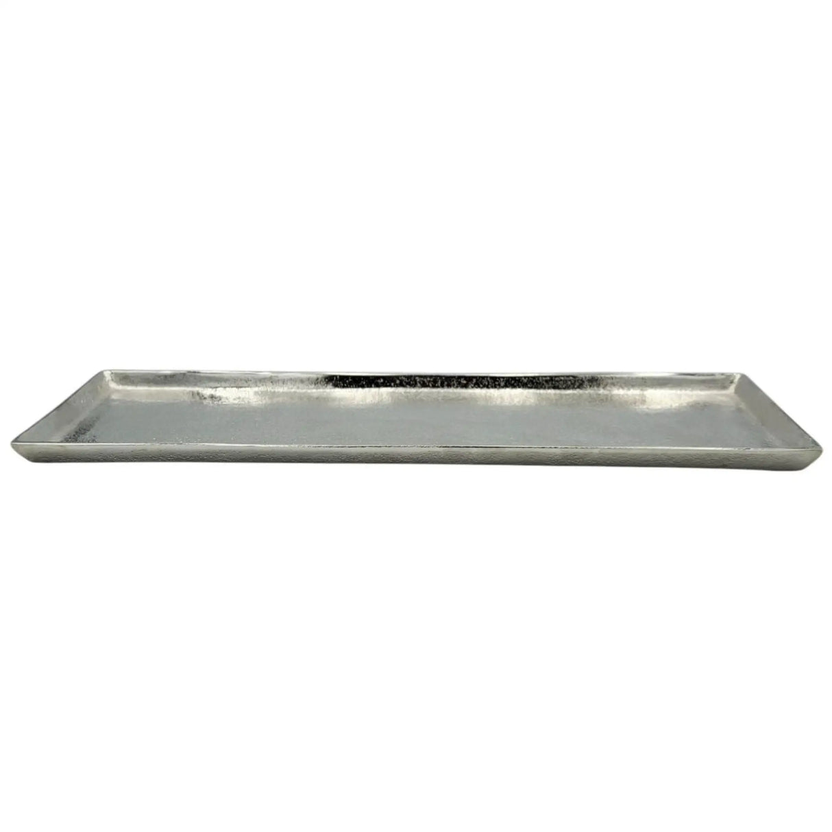 Tablett Deko Metall 44x13 cm silber Kerzentablett Dekotablett Dekoschale rechteckig - Dekotablett